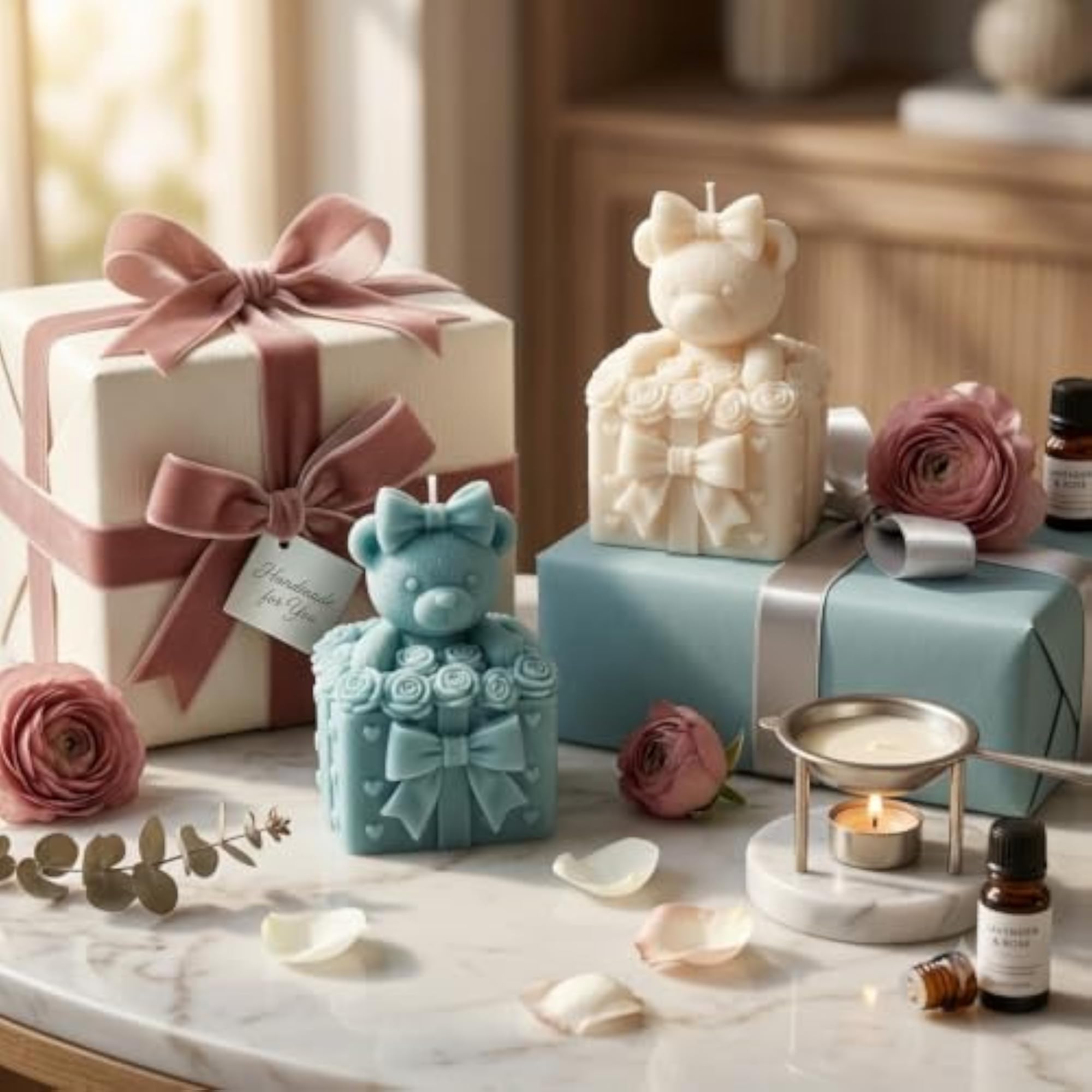 Teddy Bear Candle Silicone Mold for DIY Handmade Gifts