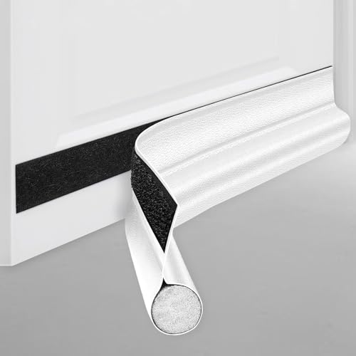 Draft Excluder for Doors 96cm, 37in Self-Adhesive Draught Excluder for Bottom, Cutable Under Door Draft Blocker Insulator Door Seal Weather Stripping Soundproof for Window and Front Door