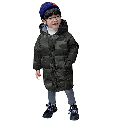 Toddler Boy Girl Camouflage Puffer Jacket Kids Thick Windproof Hooded Down Long Coat Casual Winter Windproof Outerwear2