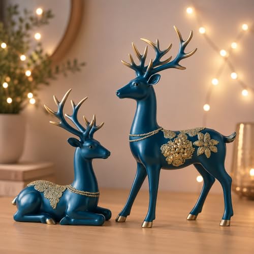 Xtore Creative Resin Golden Reindeer Sculptures | Beautiful Home ...