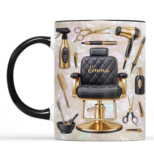 Image of Personal Chic Custom Mug Name - Mug for Barbers - Custom Mug, Personalised Gifts, Customised Gifts, Personalised Mugs for Women, Customised Mugs, Hairdressing Gifts, Salon Decor (Model #2)
