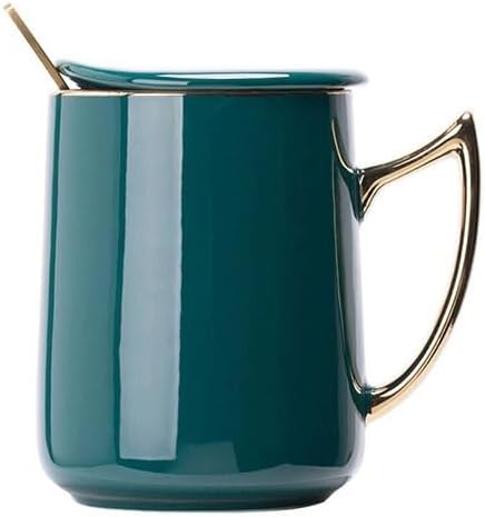 JSEIAJB Ceramic Cups Gilded Handle Couple Coffee Milk Festival Gif