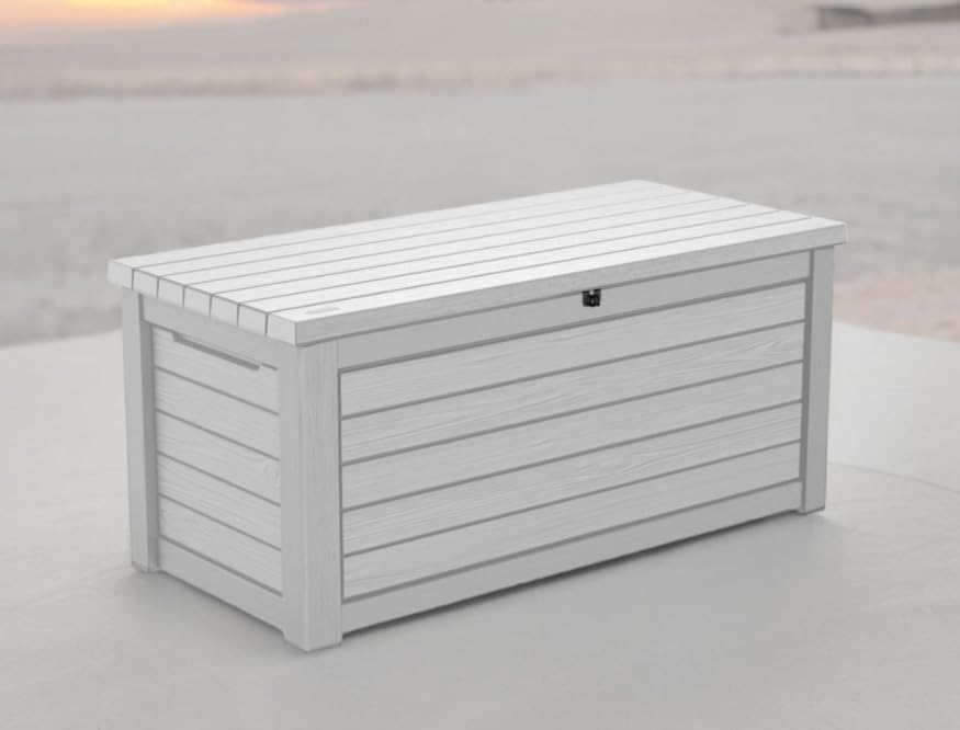 165 Gallon Outdoor Storage Resin Deck Box- (White), 246838