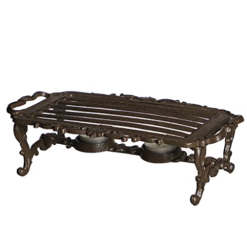 Cast Iron Hot Plate Chafing Dish Trivet Dining Table Tea Light Candle Holder (Large)