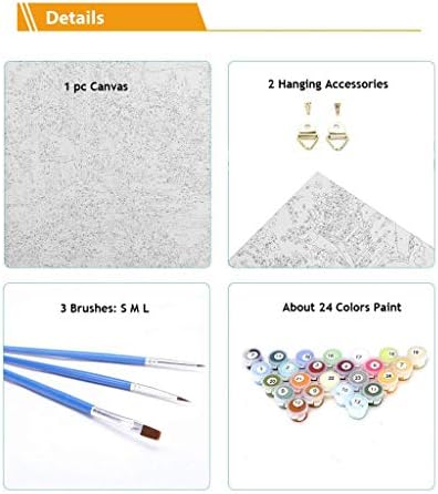 Fokenzary DIY Paint by Numbers Oil Painting Canvas for Kids or Adults Beginner with Brushes and Acrylic Paints Frameless(40x50cm castle)