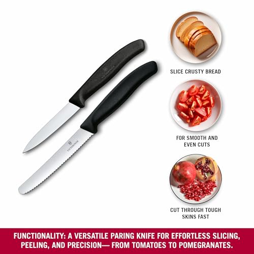 Victorinox Swiss Classic Sets, 2 Piece Paring Set (4½" Utility & 3¼" Paring) Black by Victorinox - Used condition - Image 3
