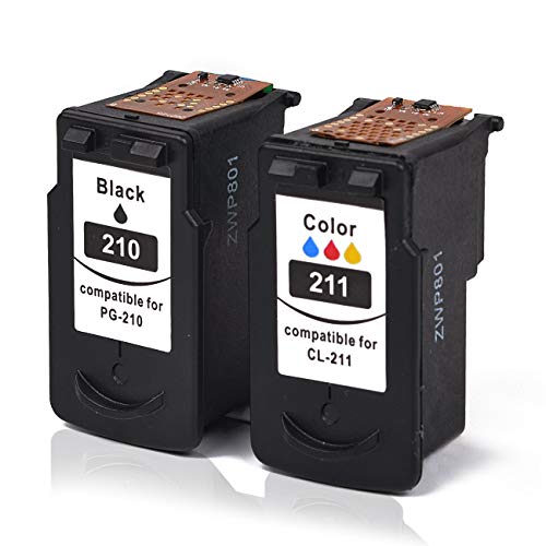 Remanufactured Ink Cartridge Replacement for PG-210XL CL-211XL 210 XL 211 XL Ink for PIXMA IP2702 IP2700 MX410 MP495 MP230 MP240 MP280 MX320 MX340 MX350 MX360 Printer (Black, Tri-Color)