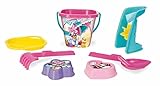 Wader 77442 - Eimergarnitur DISNEY Minnie Mouse mit Eimer, Sieb, Sandmühle, Schaufel, Rechen und 2 Sandformen, 7 teilig, mehrfarbig, ab 12 Monaten, ca. 20 cm, für fantasievolles Spielen