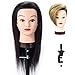 HAIREALM 20" Mannequin Head 100% Human Hair Hairdresser Training Head Manikin Cosmetology Doll Head (Table Clamp Stand Included) HJ0214P