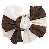 大人用 プリーツ兵児帯 バイカラー シワ加工 婦人プリーツ帯 全10色 HEKO OBI おとな浴衣帯 女性用 obi 帯 ゆかた帯 レディース へこ帯 へこおび (ブラウン ベージュ)