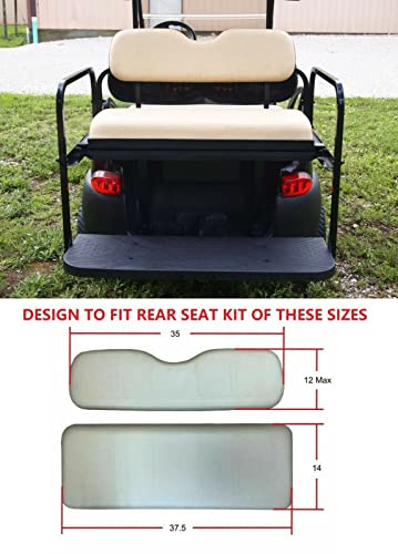 Huskey 4Pcs Golf Cart Front/Rear Seat Covers For Ezgo Medalist /Txt 94-13 Custom Two-Tone Black/Blue Diamond Stitching With Blue Piping, Marine Grade Vinyl Material, Staple On Design #TOP4