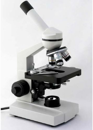 AmScope M220-E Digital Monocular Compound Microscope, WF10x Eyepiece, 40x-400x Magnification, Tungsten Illumination, Brightfield, 1.25 NA Abbe Condenser, Coaxial Coarse and Fine Focus, Mechanical Stage, 110V, Includes 0.3MP Camera and Software