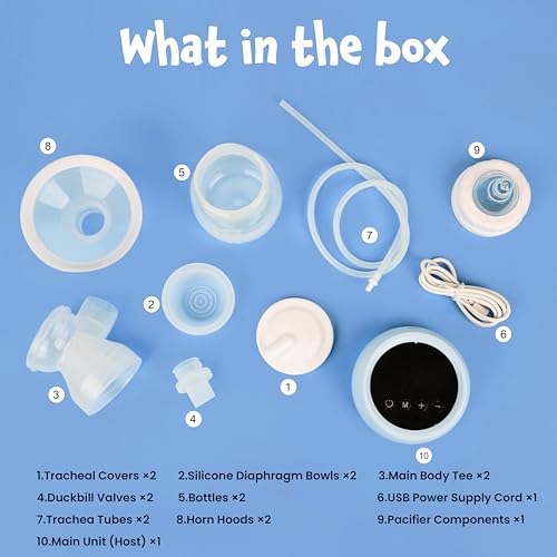 Image of Tinyberg Double Electric Breast Pump, 9 Intensity Levels Dual Mode Stimulation & Expression, Silicone Cushion Rechargeable 1200mAh Battery Portable & Lightweight BPA-Free, Complete Kit Included