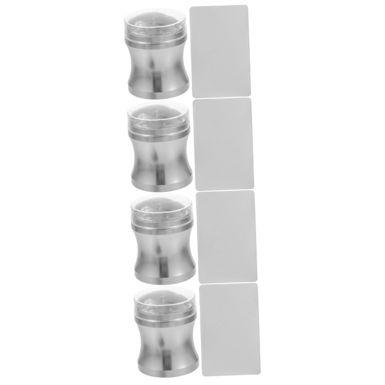 Healeved 4juegos Kit De Estampado De Uñas De Silicona Sello Transparente y Rascador Herramientas De Manicura Para Decoración De Uñas y Diseño Personalizado