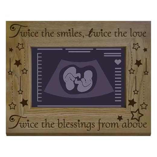 CREATCABIN 6 x 8 Inch Star Photo Frame Wooden Picture Frame Rectangle Display Suit 4 x 6 Inch Photo Blessing Twins Words Wood Tabletop Decor Set for Printing Pictures Props Wall Decoration Accessories