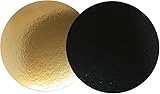 LYSCO 20 x 2 Stück Tortenunterlagen, Pappe rund Ø Mix, 28cm + 30cm Farbe: schwarz-gold Tortenplatten beidseitig mit Folie beschichtet, verhindert Durchnässen