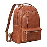 CALIDAD CON ESE ALGO ESPECIAL: 100% cuero genuino en un acabado de alta calidad con un toque vintage - esta mochila de cuero siempre convence, vayas donde vayas, sea cual sea la ocasión.