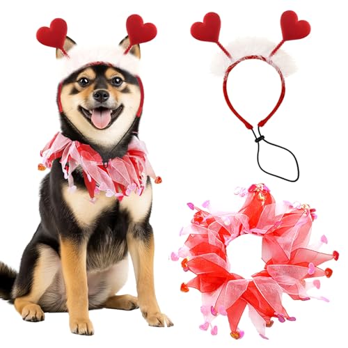 Disfraz para perro con cabeza de corazón rojo brillante y tutu