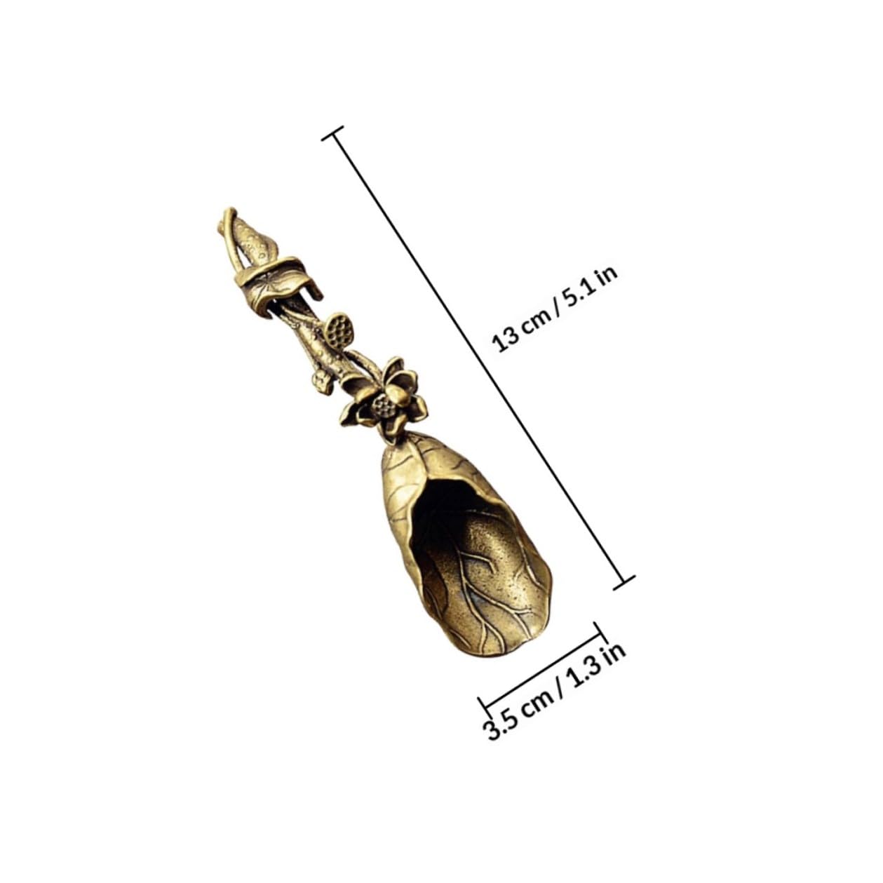 SHINEOFI Robuster Handgefertigter Teelöffel aus Messing 5.12In und Leicht zu Reinigen für Chinesische Teezeremonie und Puerh Tee
