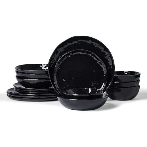 Famiware Porcelain kitchen plates and bowls set, Modern dishes set