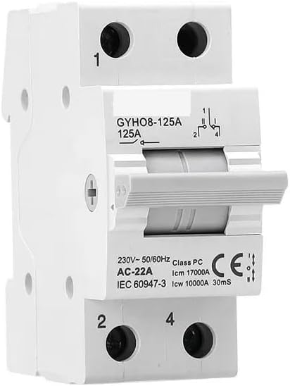 GYHO8 1P 40A 63A 100A 125A MTS Dual Power Manual Transfer Isolating Switch Interlock Circuit Breaker 220V~240VAC(40A)