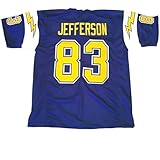 John Jefferson Blue Jersey Stitched Custom Football New No Brand/Logos (US, Alpha, Medium, Regular, Regular, Blue)