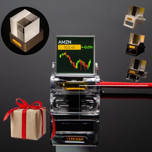 Geekmagic Hologram Cube Display, Mini Relógio WiFi de Cristal Tra...