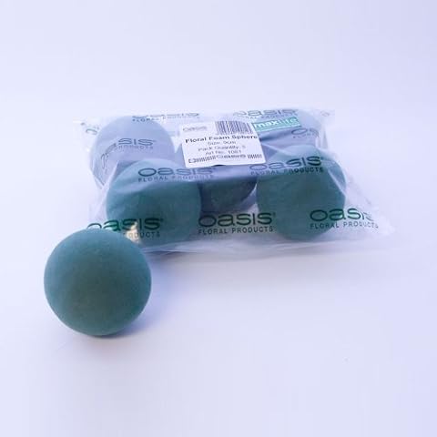 5 x Oasis Ideal 9cm Round Sphere Ball Wet Foam for Florist Floral Craft Flowers Floristry Weddings Topiary Designs & Displays Cover