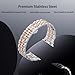HUANLONG Solid Stainless Steel Band Compatible with Apple Watch 49mm 46mm 45mm 44mm 42mm 41mm 40mm 38mm, Metal Strap for iWatch Series Ultra/Ultra2/10/9/8/7/6/5/4/3/2/1 SE Women and Men(LS 38mm/40mm/41mm Silver/Rosegold)