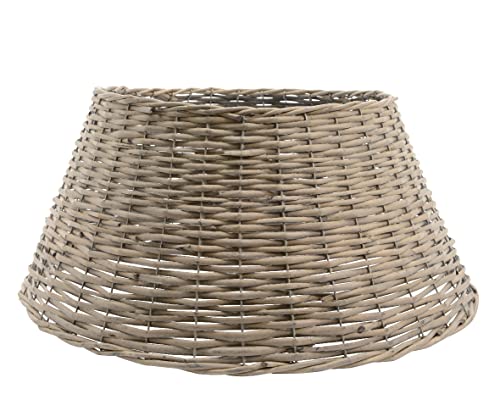 Image of Christmas Tree Skirt All Types Including Rattan, Wicker, Woven, Willow & Wooden Xmas Trees Skirts (Grey Willow Wicker Diameter 57cm Height 28cm)