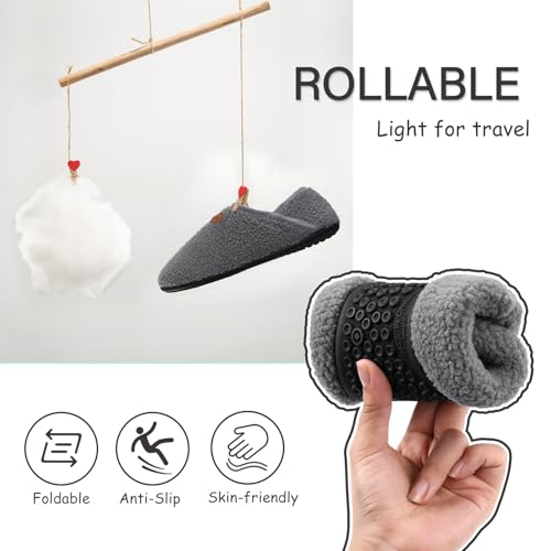 Image of ATHMILE House Slippers for Women Men Indoor Barefoot House Shoes Soft Socks | Furry Slip on Cozy Comfy Flexible Machine Washable Home Bedroom Travel Hospital Yoga Gifts for Mom Grandma