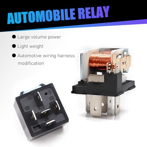 Jewkot KOT192 Pack-4 Car 5 Pin Relay, 12V 40A Conversion Starting Dc Relay Heavy Motor Replacement thumb #5