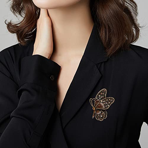 Image of Variety Styles Butterfly Brooch - Multi-Color Rhinestone Crystal Brooch Pin Cute Butterfly Shape Corsages Brooches Decoration Gift for Women