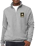 Buy Cool Shirts Mens US Army 1/4 Zip Alta Sweatshirt (pocket print), Large Athletic Grey