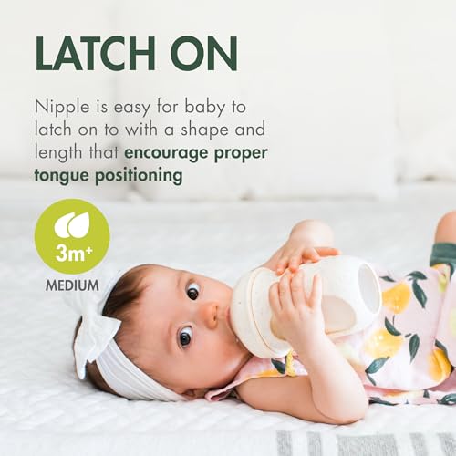 Image of Boon Nursh Bottles - Silicone Baby Bottles Help Ease Colic Symptoms - Reusable Food-Grade Silicone Pouches with Polypropylene Shell - Medium Flow - 8 Oz - Speckle Green