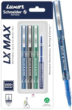 Luxor Schneider LX-MAX - Penna a sfera, confezione da 2, colore