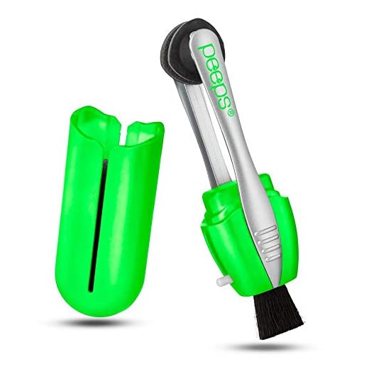 Peeps Glasses Cleaner - for Eyeglasses, Reading Glasses, and More - Lens Cleaner with Carbon Microfiber Tech-Injected Green-3 Count (Pack of 1)