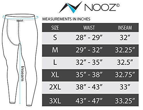 Nooz Men's Fleece Lined Cool Dry Powerflex Compression Baselayer Pants Legging Shorts Tights - (White, X-Large) #TOP2