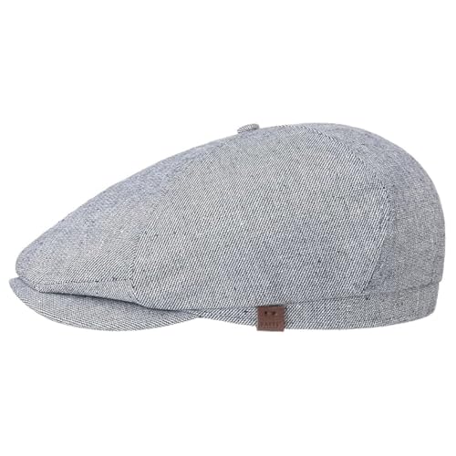 Barts Melange Jamaica Flatcap Schirmmütze Schiebermütze Leinencap Baumwollcap Herren - mit Schirm Futter Futter Sommer Frühling-Sommer - One Size blau