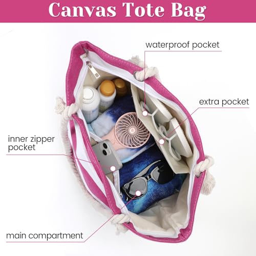 Tavaleu Beach Bags for Women, Large Beach Tote Bag Waterproof Sandproof, Swim Pool Bag with Zipper3