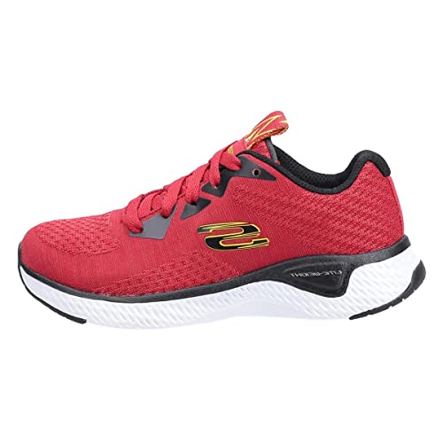 Image of Skechers Boy's Solar Fuse - Kryzik Sneakers, Red Red Black Textile Black Yellow Trim Rdbk, 13 UK Child