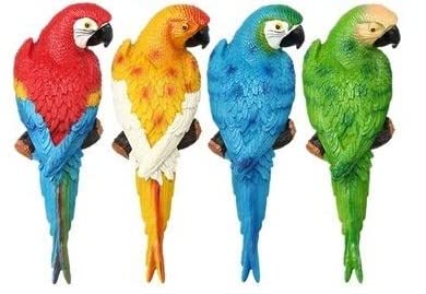 Wall Parrots for Garden Tree Decor, 4 Colors, Parrot for Garden, Home Decoration, Birds for Garden [ Multicolor : Pack of 4 ]-image-11