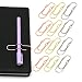 NELJIBEHU Metal Pen Clips in Gold/Silver/Rose Gold - Pack of 12 Paperclip Pen Holders for Notebooks and Papers, Metal Pen Clip Holder and Pen Holder Clip Included