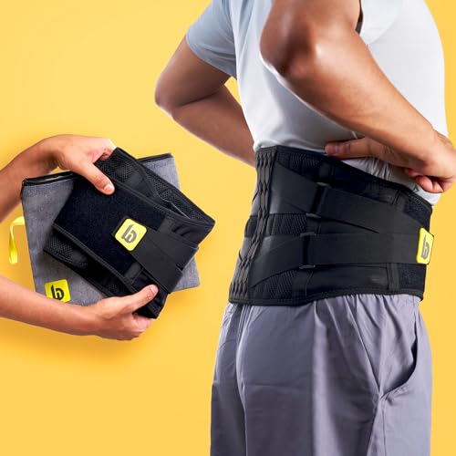 Image of betterhood Premium LS Back Support Belt for Back Pain, Orthopedic Waist Support | EasyMove StableMax Design with 8 Stabilizers, Central Rigid Contour, Light AeroMesh, Adjustable Compression (Size L)