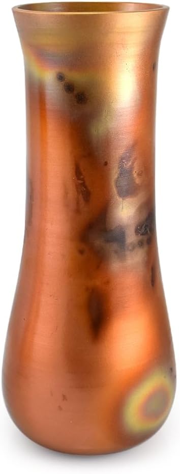 American-Made Copper Patina Oversized Decorative Art Vase, 15.5"