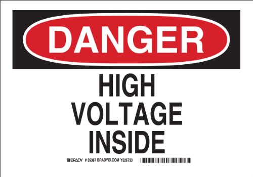 Panneau High Voltage Inside Brady 59387 ultra résistant en aluminium