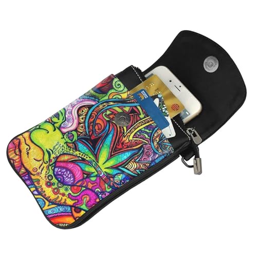 Sac bandoulière multicolore cuir pour téléphone portable et voyage