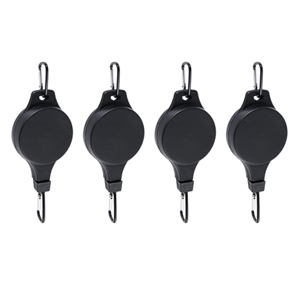 CTRLZS Plant Pulley Retractable Hanger Plant Pulley Adjustable Height Wheel for Hanging Plants Indoor(4PCS) BLACK
