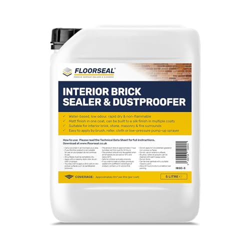 Interior Brick Sealer & Dustproofer - Seal Dustproof & Protect Interior Brick & Masonry (5 Litre)