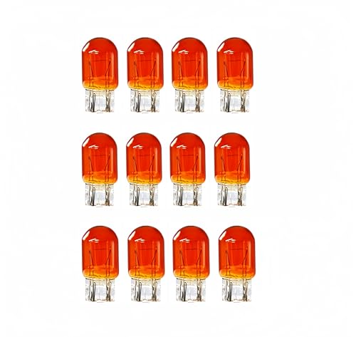 Kadiby 7444A 7444NA Bulb 7443NA T20 Auto Brake Light Bulbs/Tail/Turn Signal Yellow Amber Orange WY21/5W Long Life Lights fit for Cruze Equinox Dart Altima 4Runner Camry Rav4 Rouge (12 Pack)